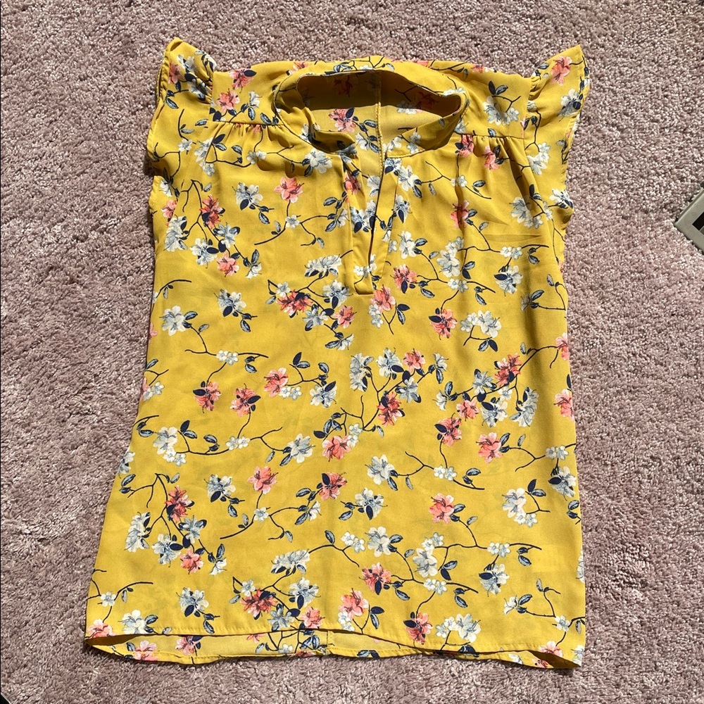 Floral Yellow blouse. AβGACI - Picture 2 of 7
